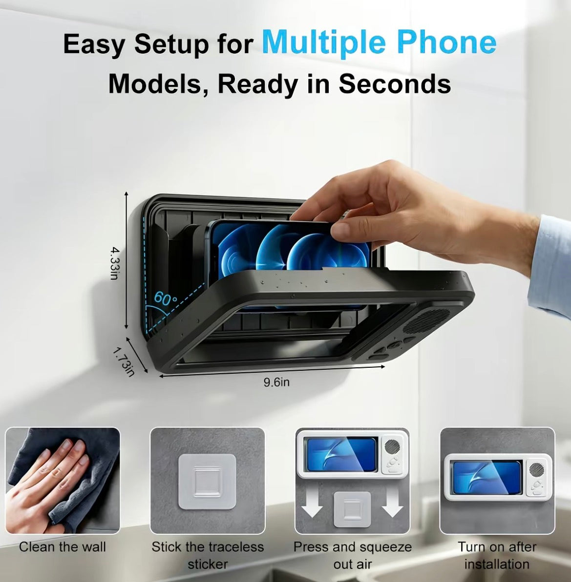 shower phone holder